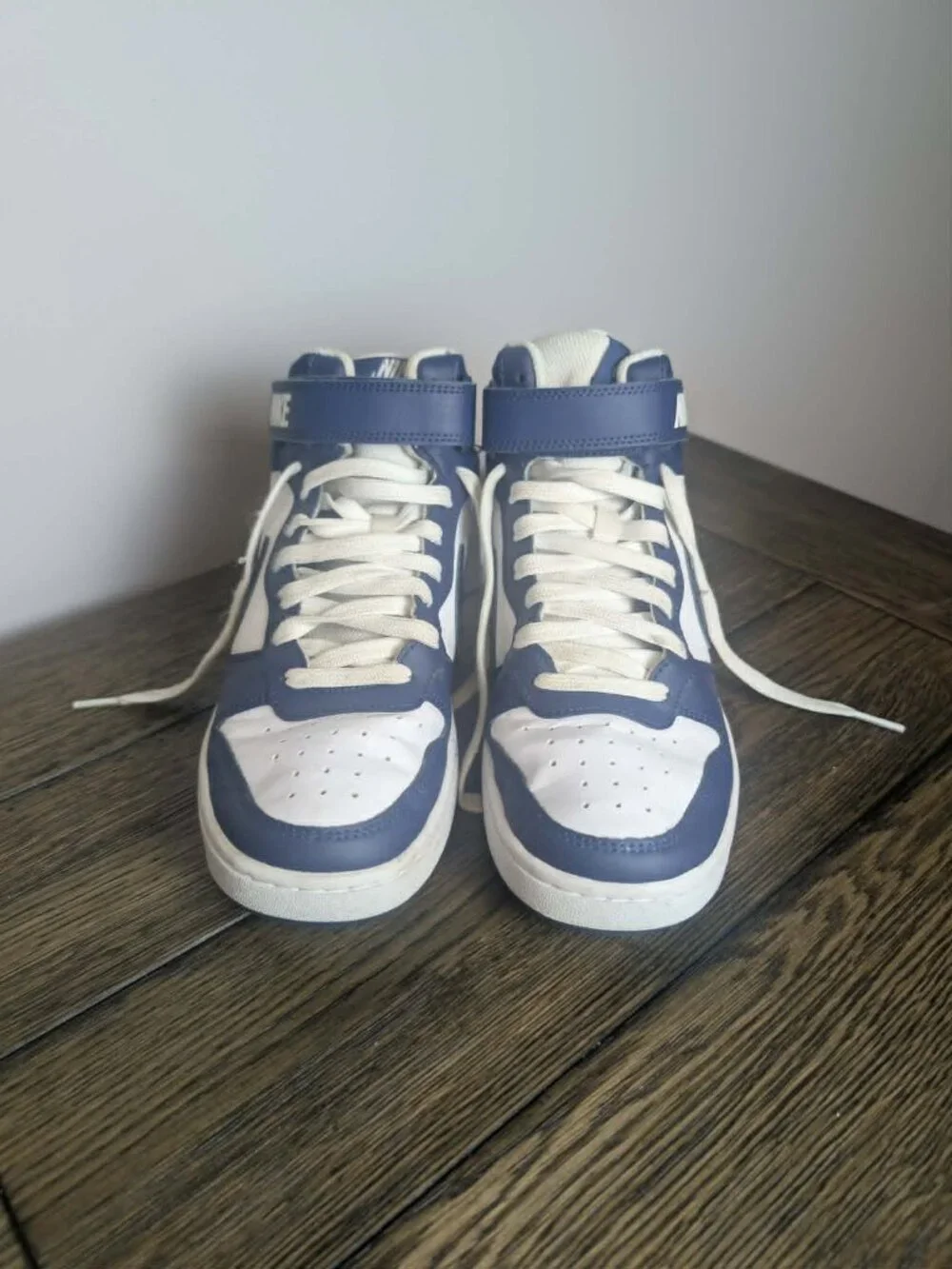 Nike Court Borough Mid 2 GS White Game Royal Blue Sneakers Youth 7Y EU40